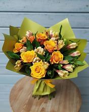 Букет цветов из:  Альстромерии и Розы в Байкалово
