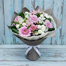 Букет цветов из:  Герберы, Альстромерии и Хризантемы в Байкалово