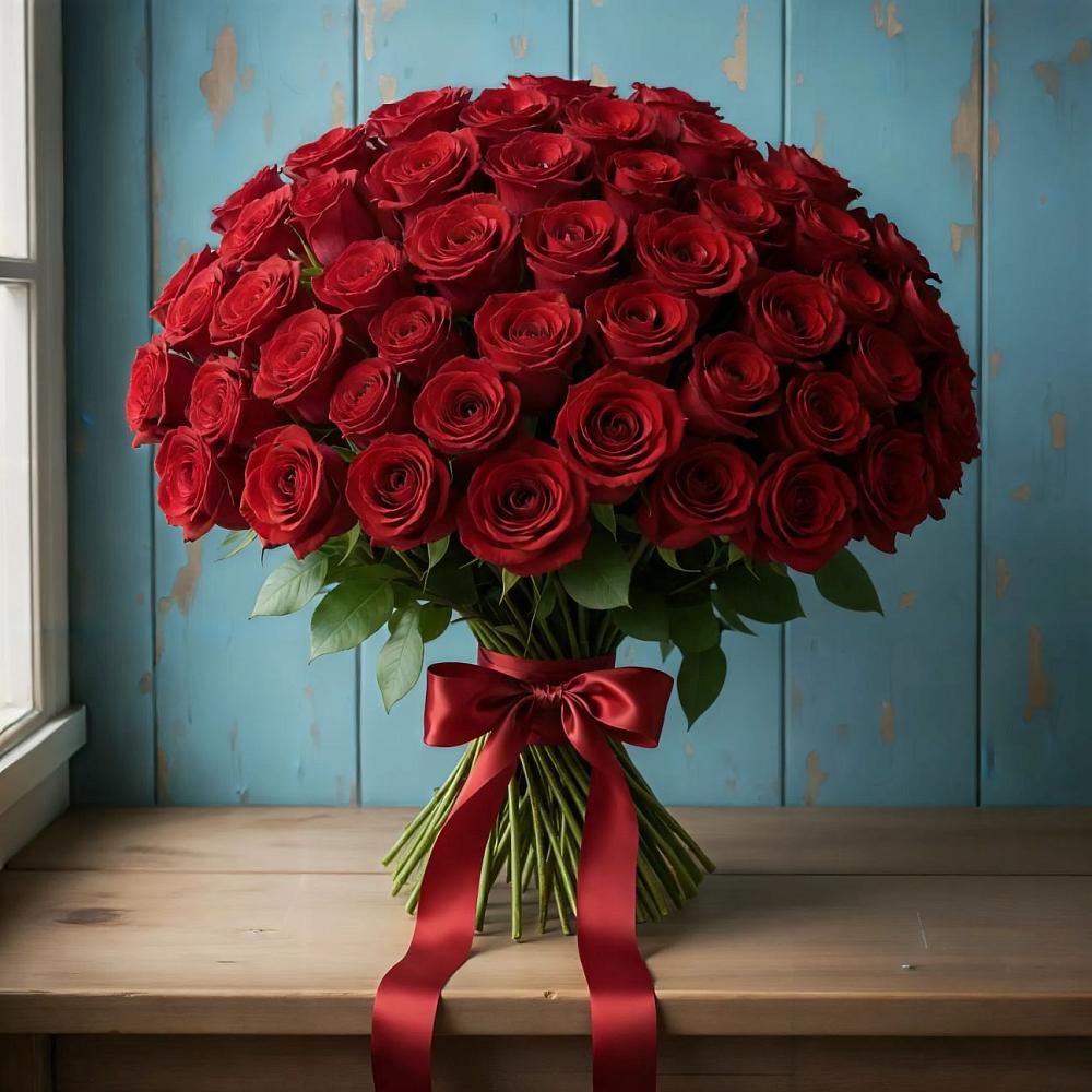 Букет Красные розы Блэк Меджик в Байкалово