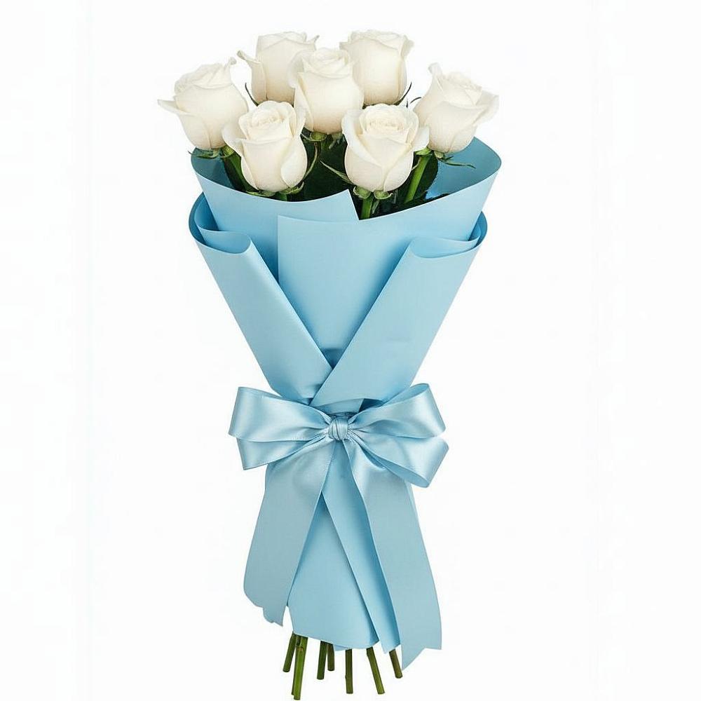 Букет 7 белых роз Проуд в Байкалово
