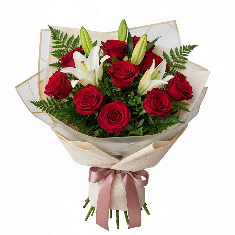 Букет цветов из: Лилии и Розы в Байкалово