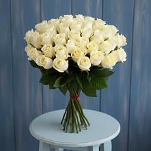 Букет 51 Белая роза Эдлесс Лав в Байкалово