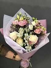 Букет цветов из:  Альстромерии, Розы и Лизиантусы #REPLACE_PRED# Байкалово