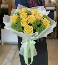 Букет цветов из:  Хризантемы и Розы в Байкалово