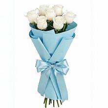 Букет 7 белых роз Проуд в Байкалово