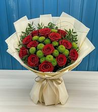 Букет цветов из:  Розы и Хризантемы в Байкалово