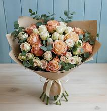 Букет цветов из:  Альстромерии и Розы в Байкалово